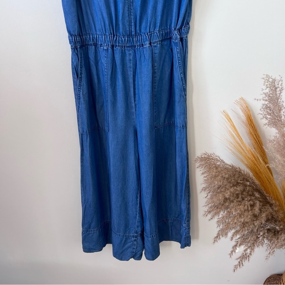 Splendid denim chambray jumpsuit wide leg crop - Picture 2 of 8